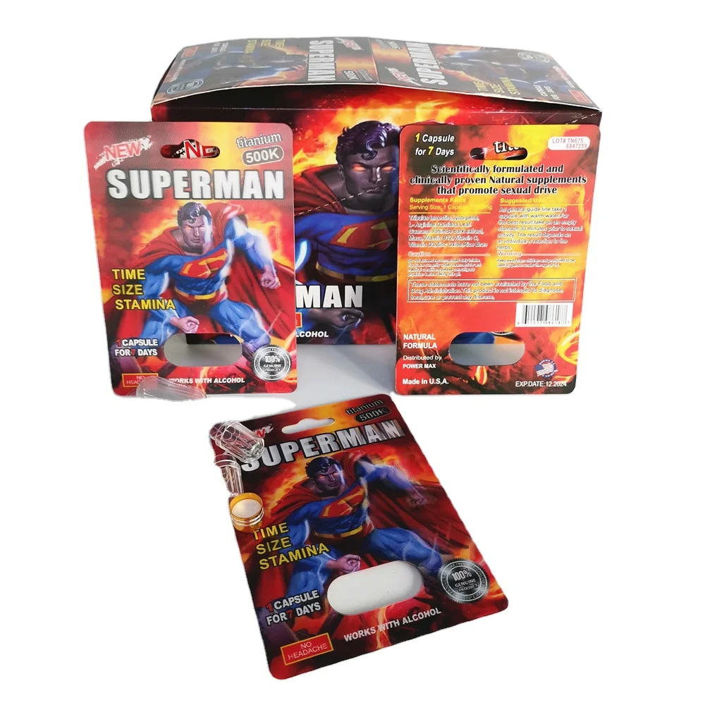 Custom Male Enhancement Pill Bullet Capsule Bottle 3D Blister Card Display Box PremierZen Card 4 Designs Stiff Rox Rhino Cards