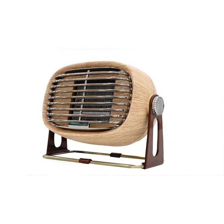 500W Bedroom Living Room Portable Desktop Mini Wooden Electric Heater Overheat Protection