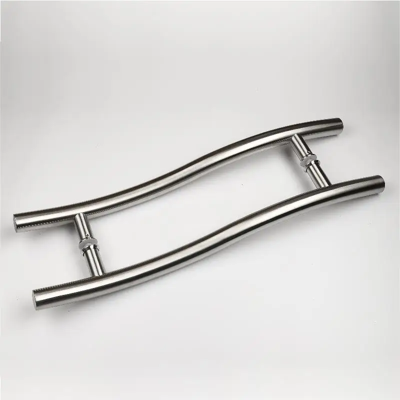 24 Inches Push Pull Door Handle Stainless Steel,Double Sided S Shape Sliding Door Handle, Heavy Duty Swing Door Handle