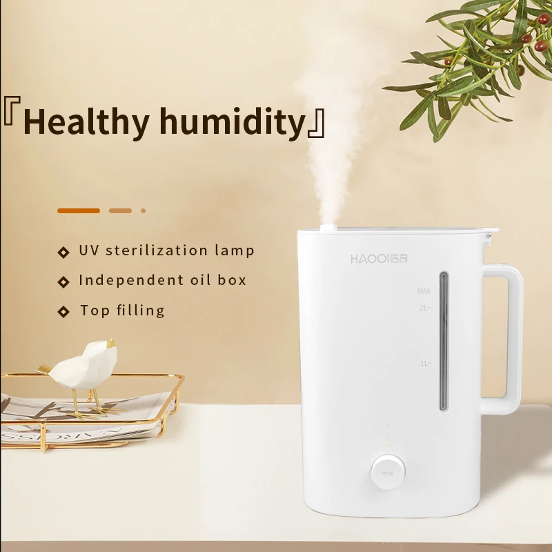 HAOQI 2.5L New Hybrid Air Cool Mist Humidifier UV Essential Oil Diffuser Desktop Ultrasonic Humidifier