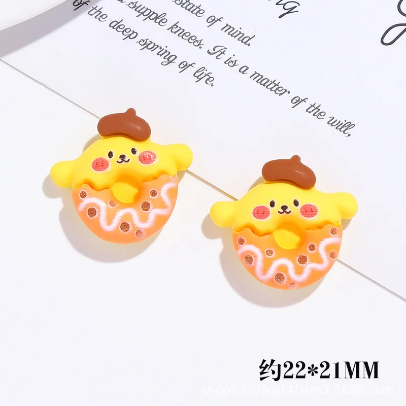 Trend wholesale multicolor flat back resin candy color sanrio donut carton melody kuromi cute charms for diy mobile phone