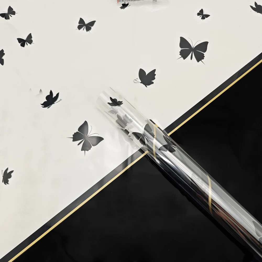 Waterproof Flower Wrapping Paper with Butterfly Pattern Floral Bouquet Packaging Paper for Wedding Gift DIY Craft Paper