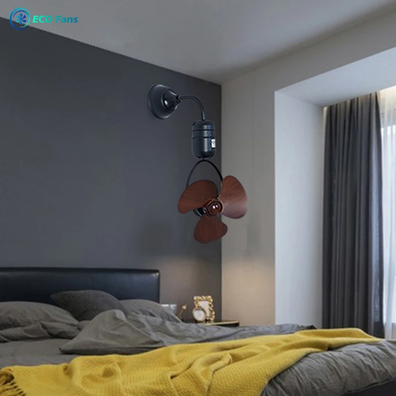 ECO 12 Inch Moving Head Small Ceiling Fan  Mini Corridor Study Kitchen bar Wall-mounted with Remote Control