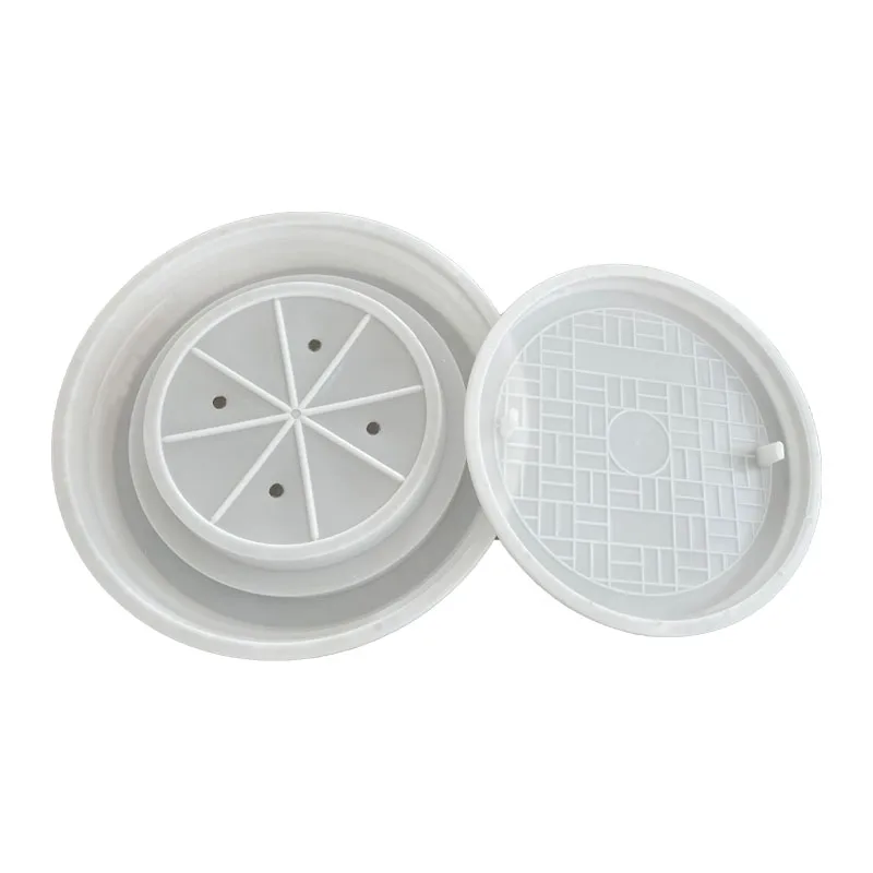 Large Sewage Basin Cover Plastic Moulds Rainwater Grate Mould Plaster Stone Drain Cover Cement Molds