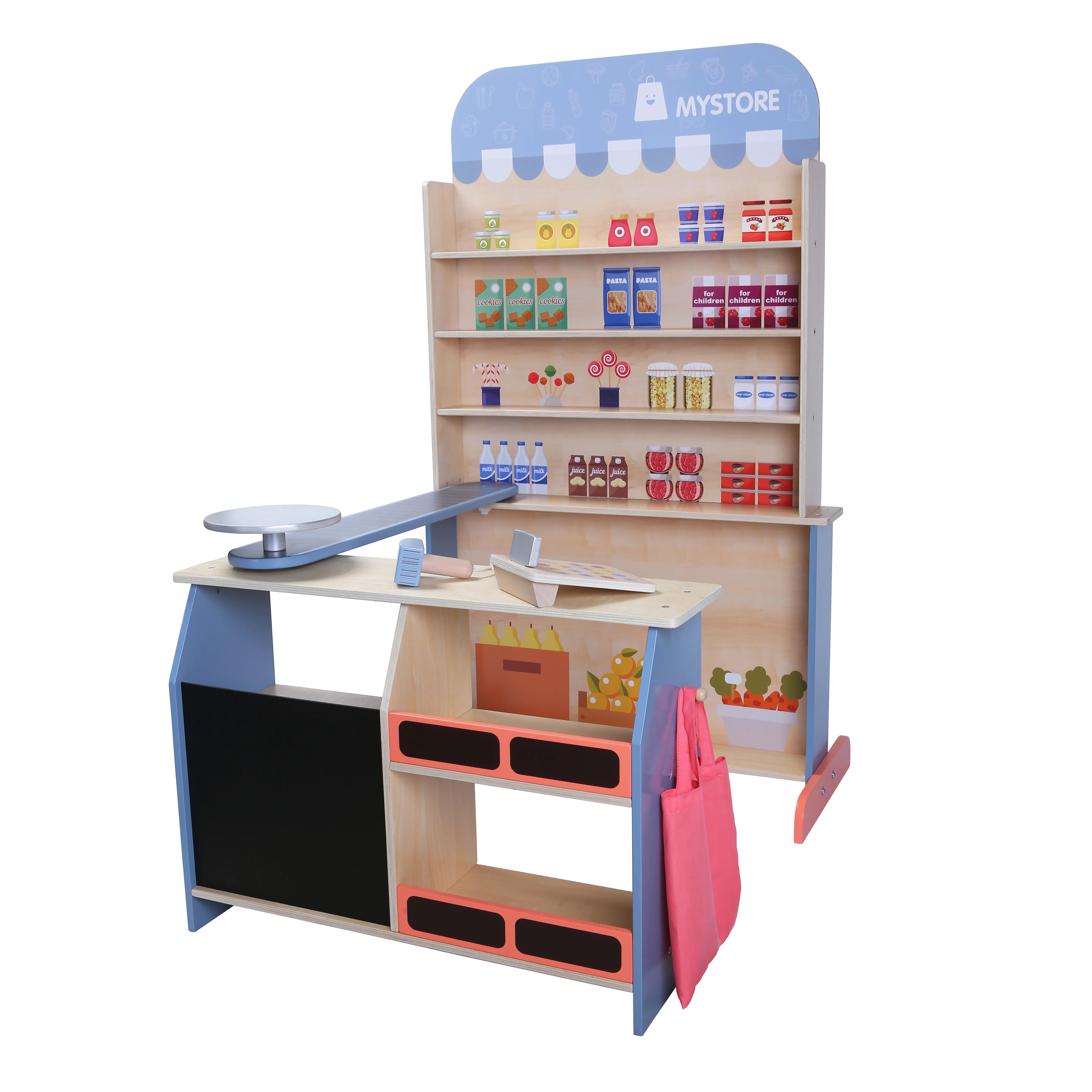 Montessori Toys Role-play Educational Toy Wooden Supermarket Toy for Toddler