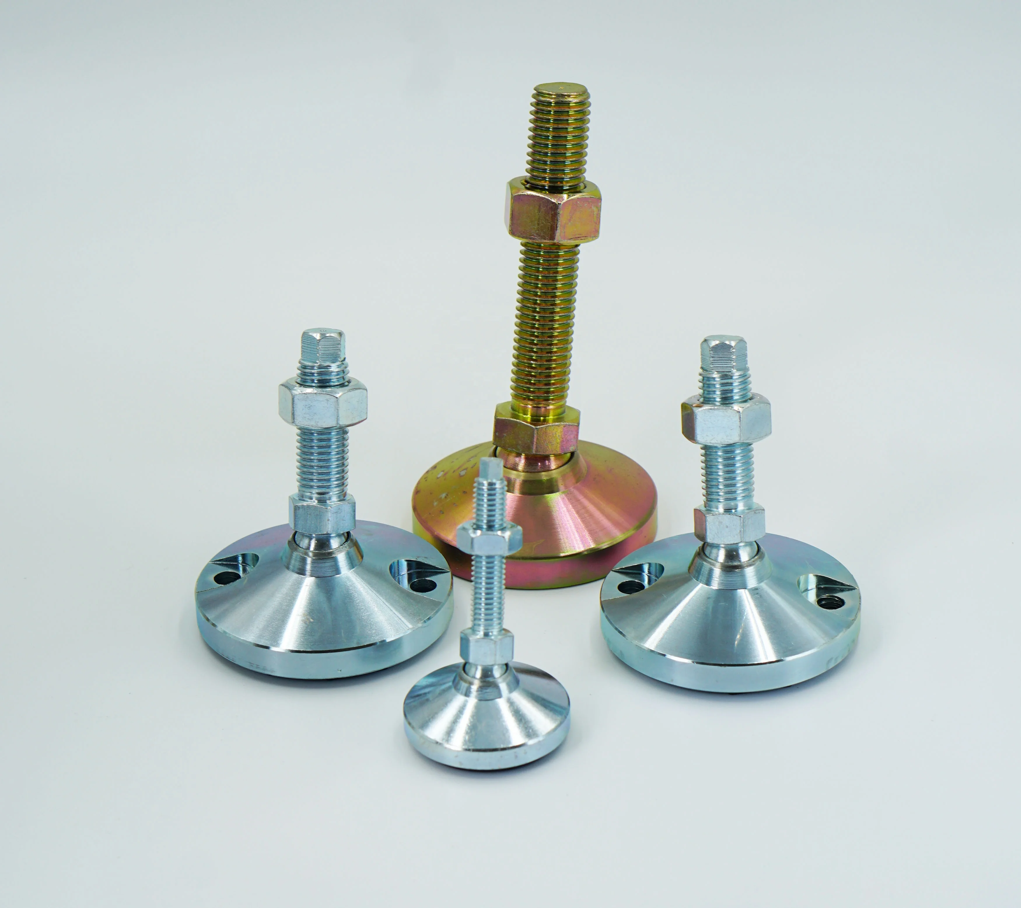 machine leveling feet m12 stud length 100mm heavy duty leveler legs with lock nuts, 4-pack