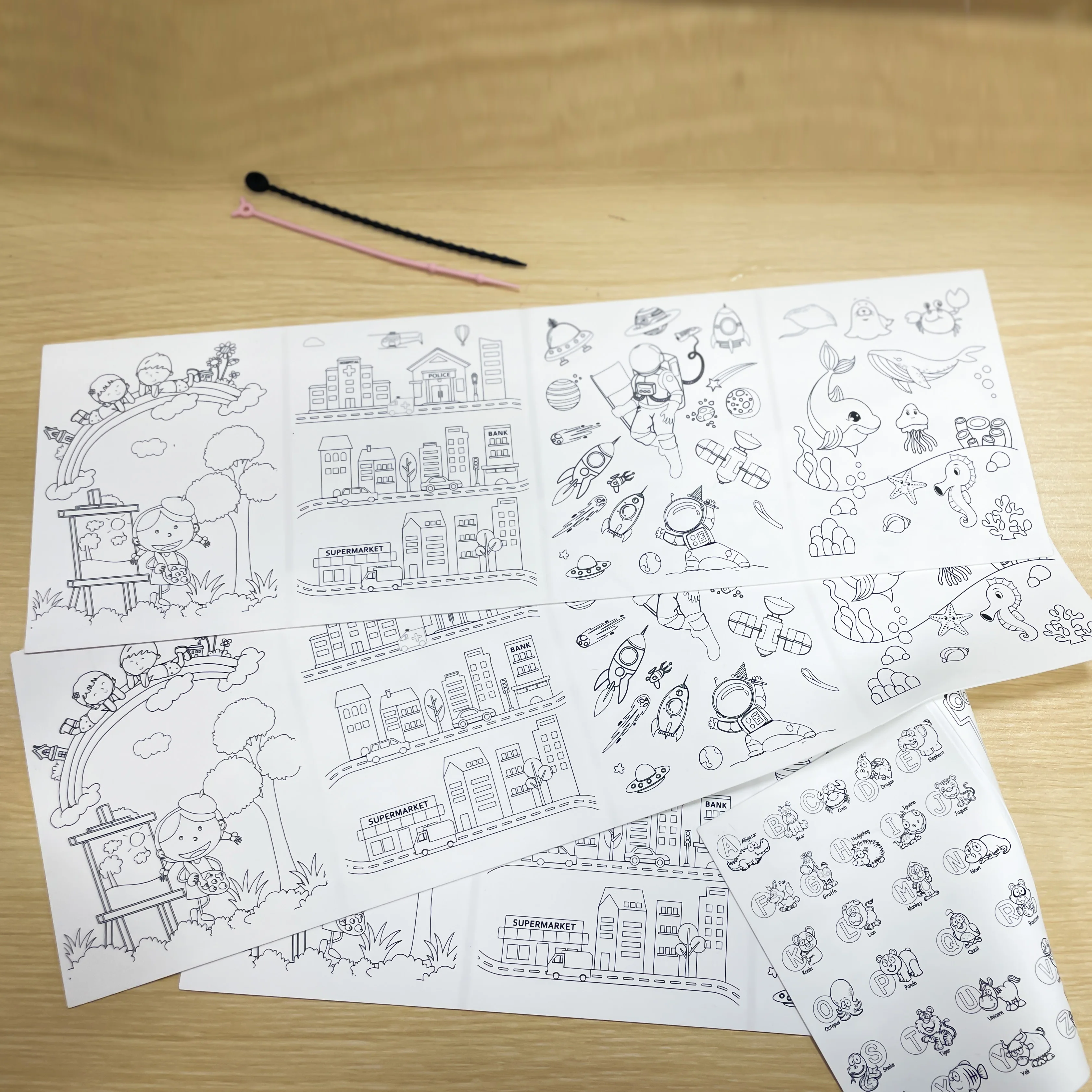 Eco-friendly washable foldable silicone colouring craft mat safety  placemat to colour again and again for kids