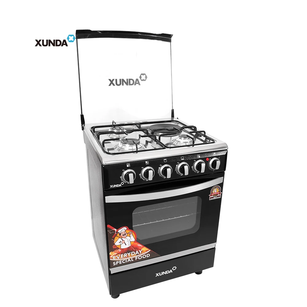 Xunda Modern Gas Cooker Free-Standing Oven 3 Burner 1 Hot Plate Gas Electric Stove 4 Burners Kitchen With Oven And Grill