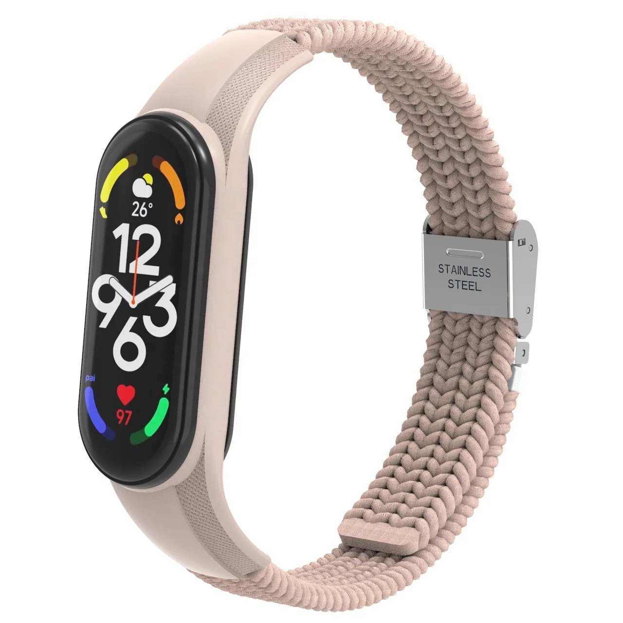 BOORUI  Weaving adjustable buckles mi band 7 straps for xiaomi band 567  Watch strap replacement