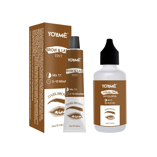 Private Label Professional Color Cream Vegan Lash Lift Eyelash and Eyebrow Color Kit