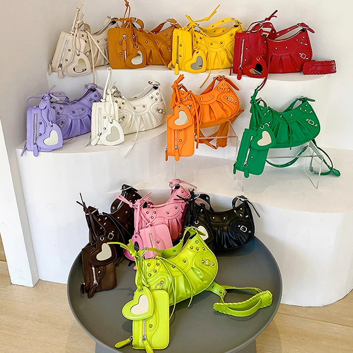 New 2023 Fashion Designer Handbags Women Purses and Handbags Set Motorcycle Bags Women Handbags Ladies Luxury Crossbody Purses