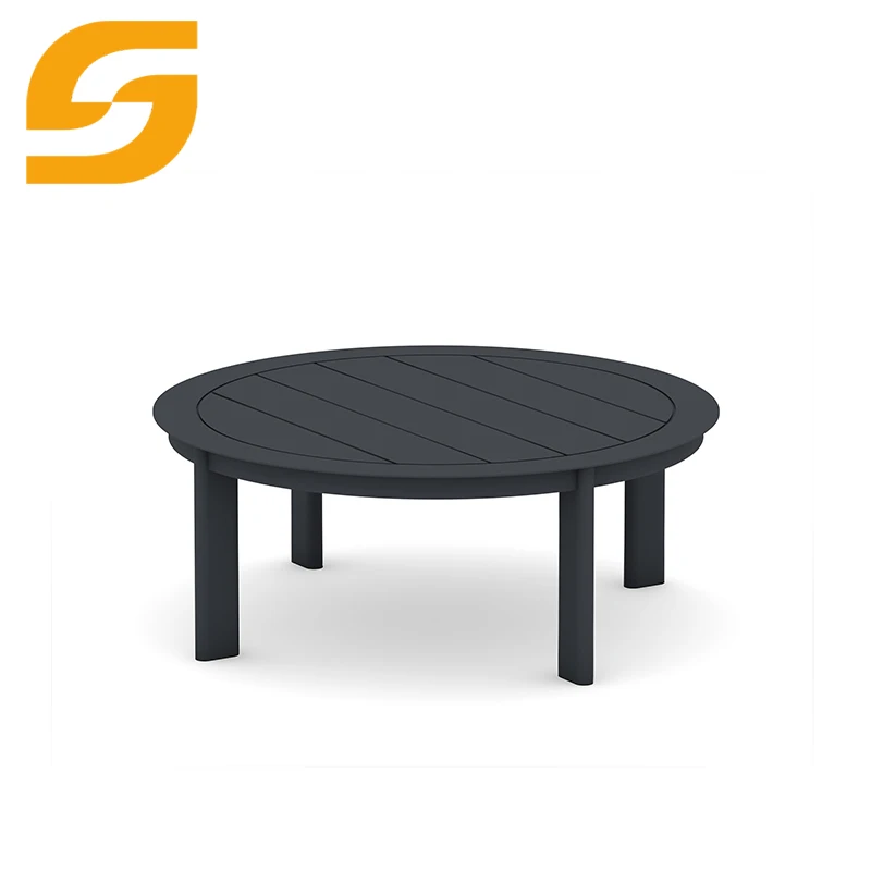 Minimalist Multiple Color Round Hollow Out Table Top Black Coffee Cafe Table
