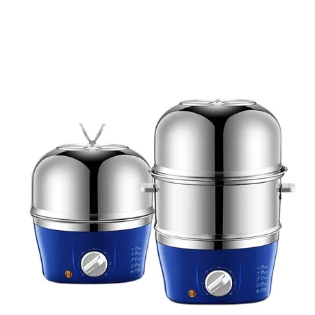 
Stainless Steel Rapid Egg Boiler Electric Food Steamer for Steamed with Timing Function Two Layer 