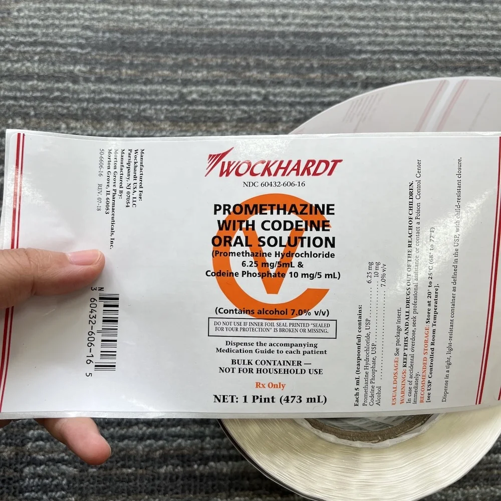 Wockhardt Labels Cough Syrup hi tech Multi-layer Folding Adhesive Sticker