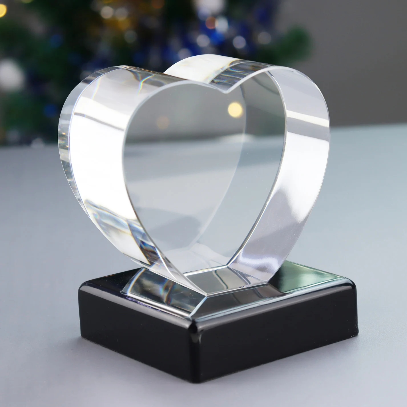 K9  Heart shape Blank crystal cube for 3d laser enghaving