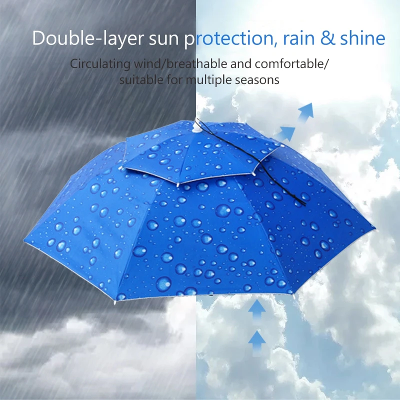Rain proof UV protection head umbrella and fishing umbrella wear umbrella