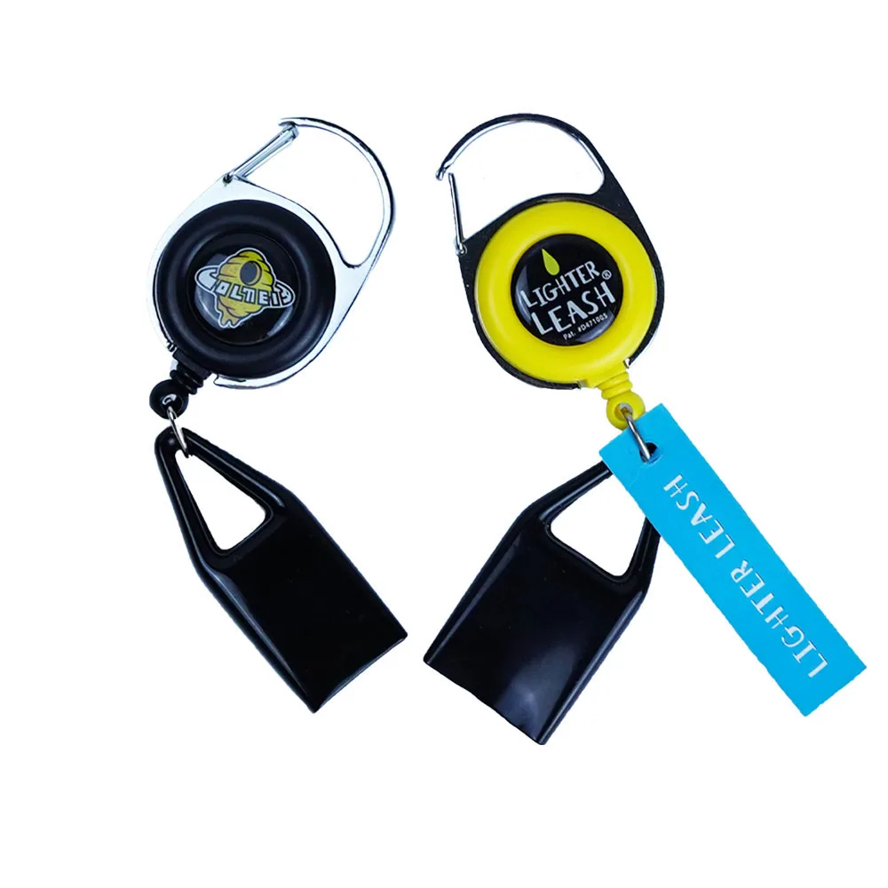 Juji Wholesale Mix Designs Plastic Retractable Lighter Holder Custom Logo Silicone Lighter Leash With Clip For Smoke Shop