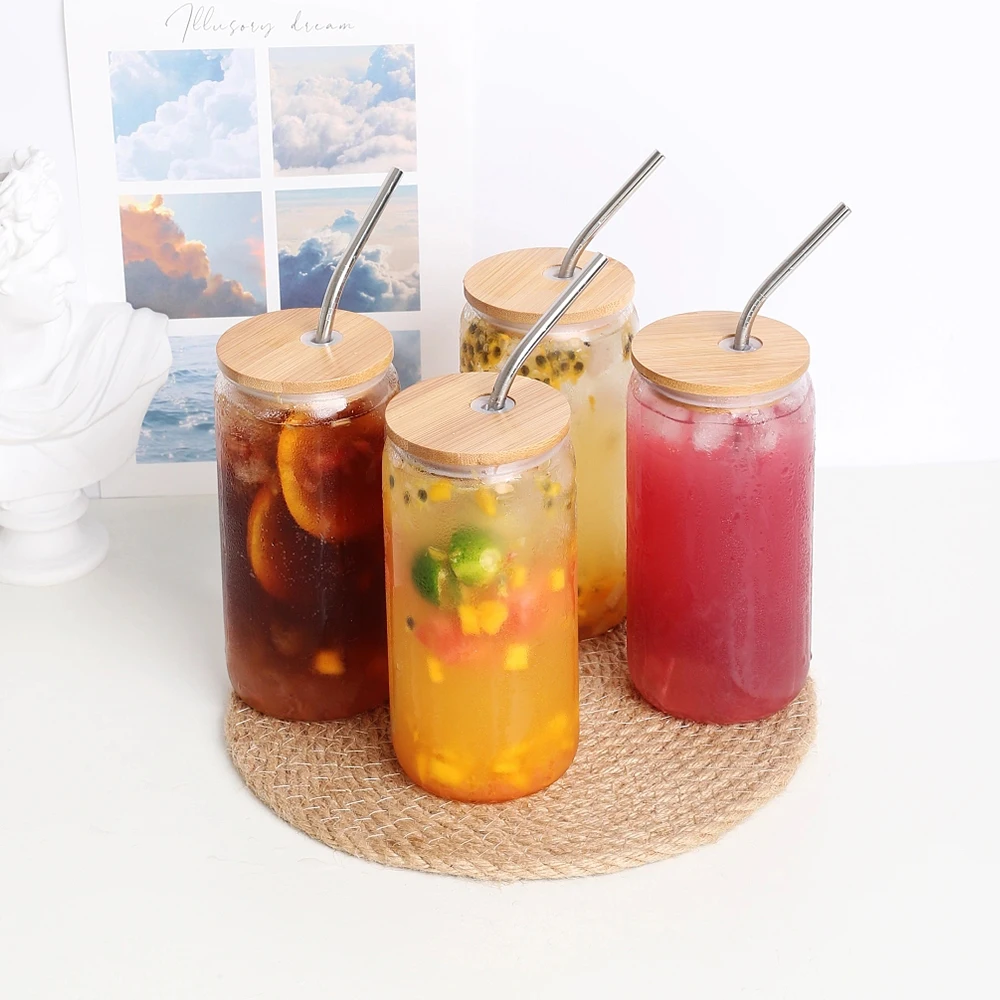 16oz High borosilicate glass beer can manufacturers coffee beer custom clear cup drinking water tea coffee glass