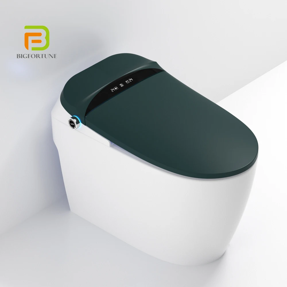 Modern hotel green bathroom smart toilet sanitary ware ceramic wc automatic flip intelligent toilet bowl