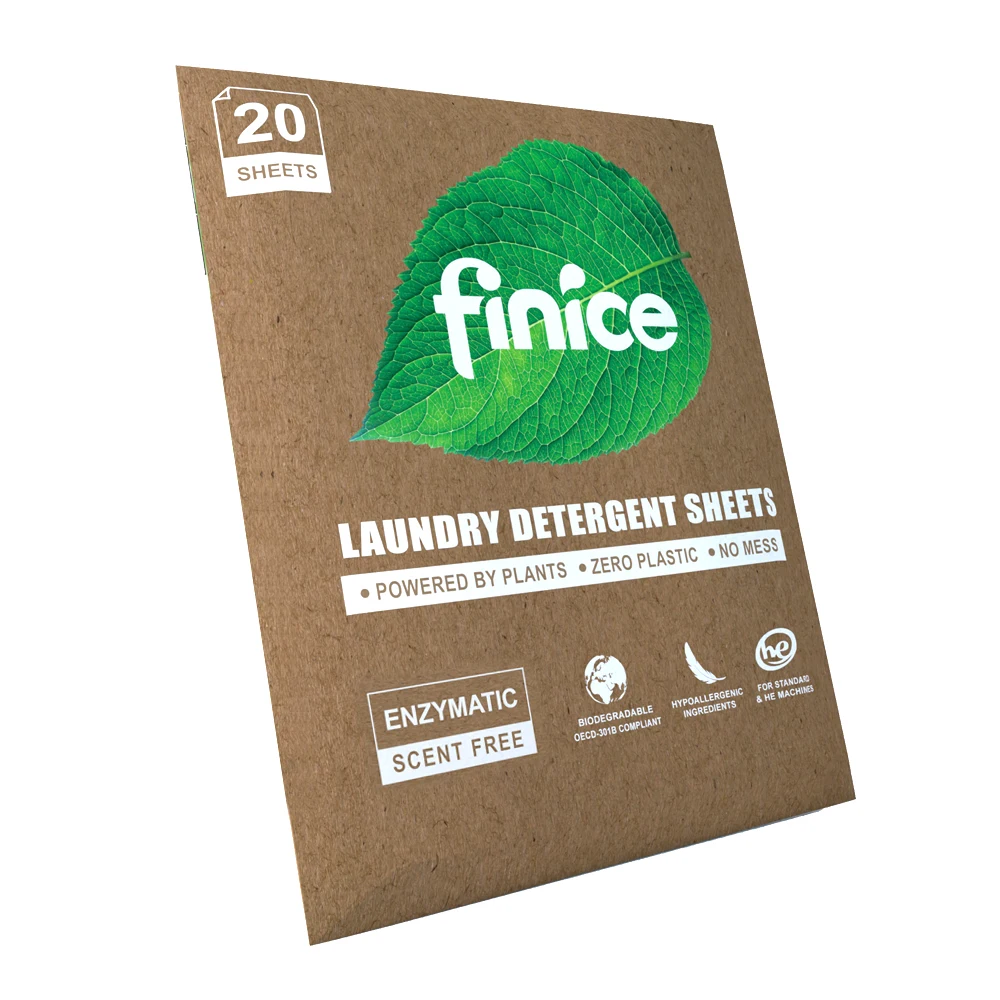 FNC768 Finice OEM Supplier Eco Friendly Soap Washing Paper Fragrance Customized Laundry Detergent Sheets