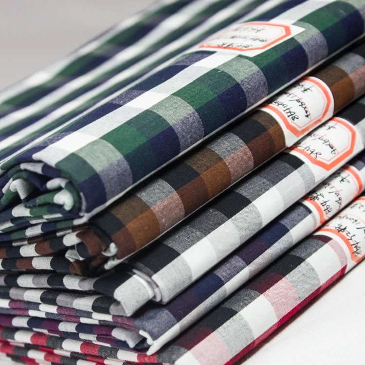 100%cotton density 130*84 red and black checks shirt fabric