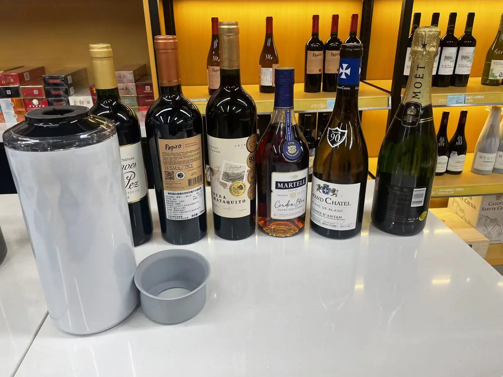 Hot selling Wine Bottle Chiller Champagne Insulator Stainless Steel Wine Cooler Sleeve ice bucket