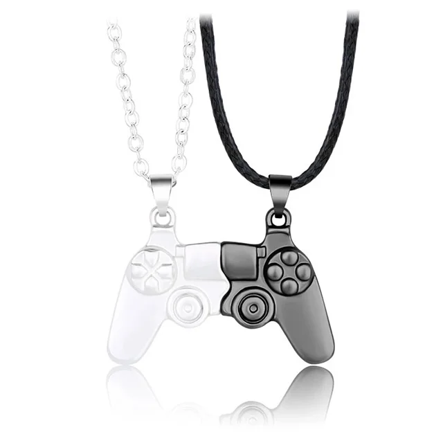 Fashion A Pair of Magnet Stone Couples New Game Controller Pendant Necklace Gift