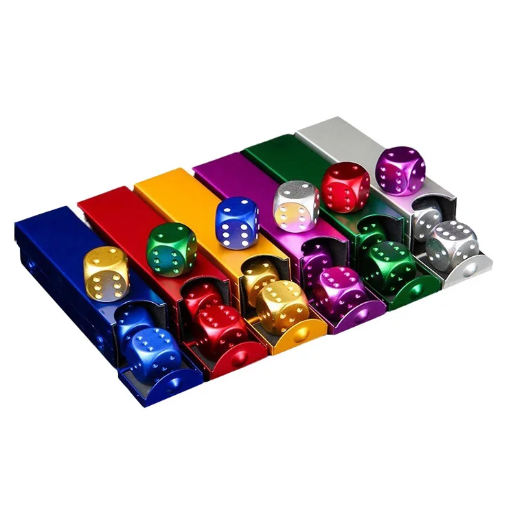 Wholesale Metal Aluminium Story Dice For Ludo Game Bulk Colored 16mm Precision Dice In Case