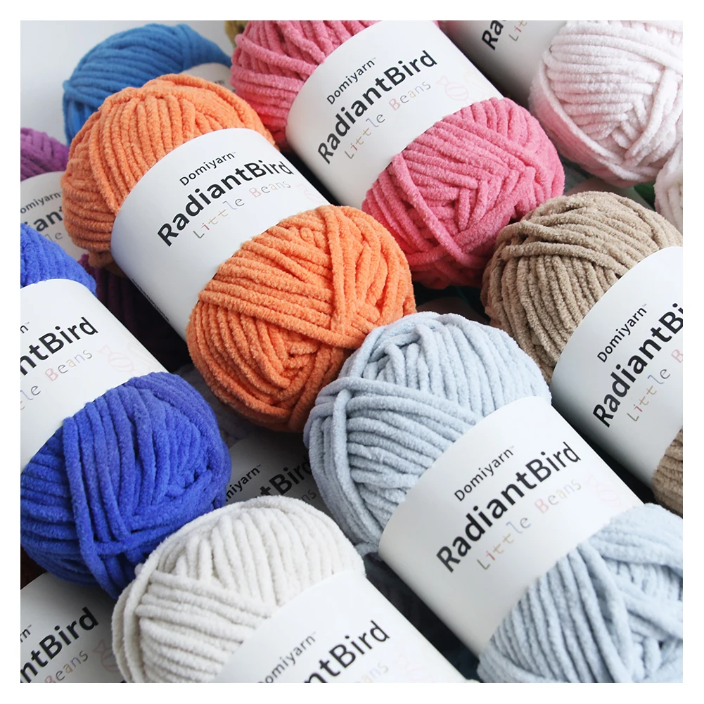 Little Beans 50g/55m New Design Crochet Sofa Pillow Scarf Blanket for Scarf Chunky Polyester Yarn