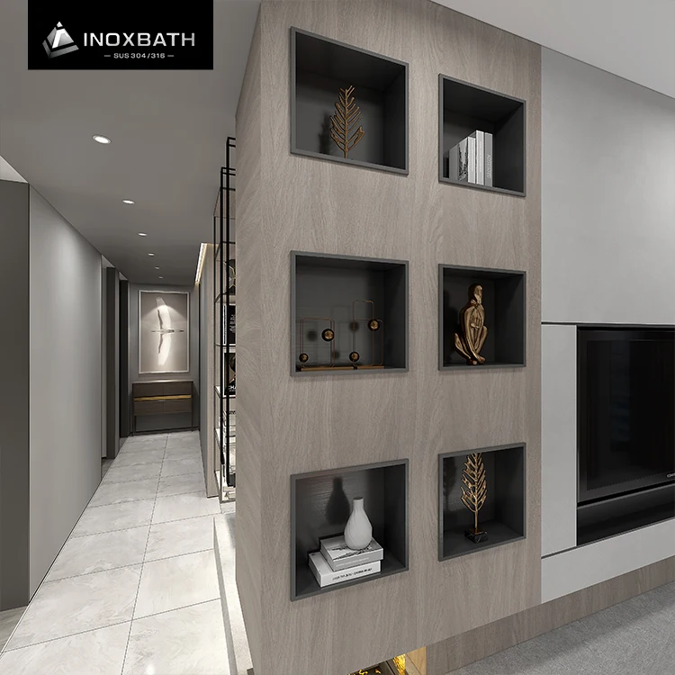 Gunmetal Handmade Wall Insert Waterproof Shower Metal Shelf 304 Stainless Steel Niches