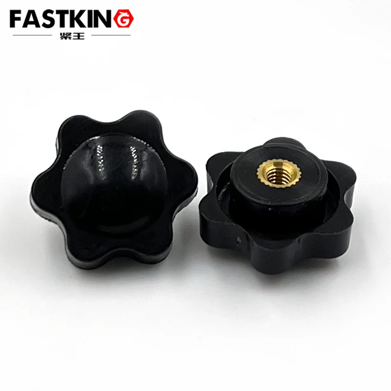 SS304 Plastic star knob thumb nuts with brass thread insert