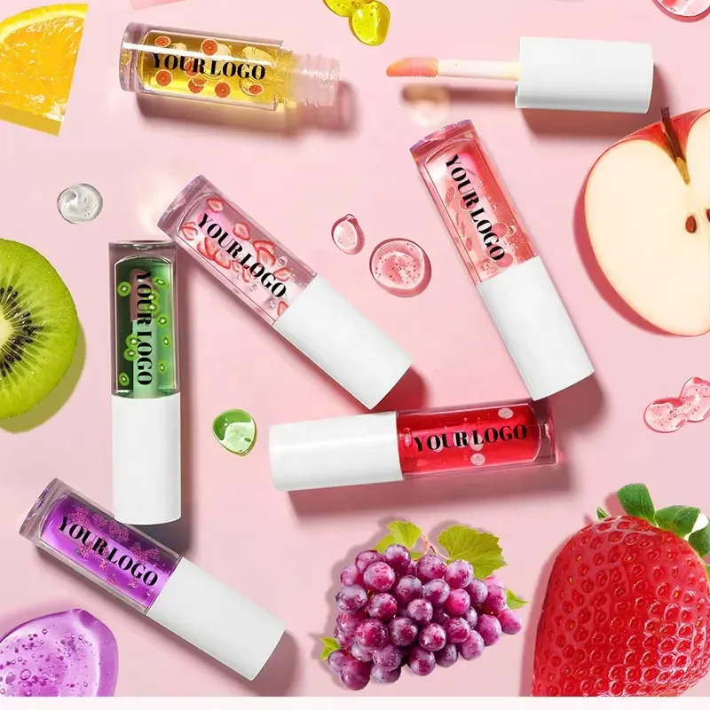 Custom Plumping Lip Gloss Oil Private Label PH Color Changing Lip Oil Vegan Deep Nourishing Non sticky Cup Fruit Flavor