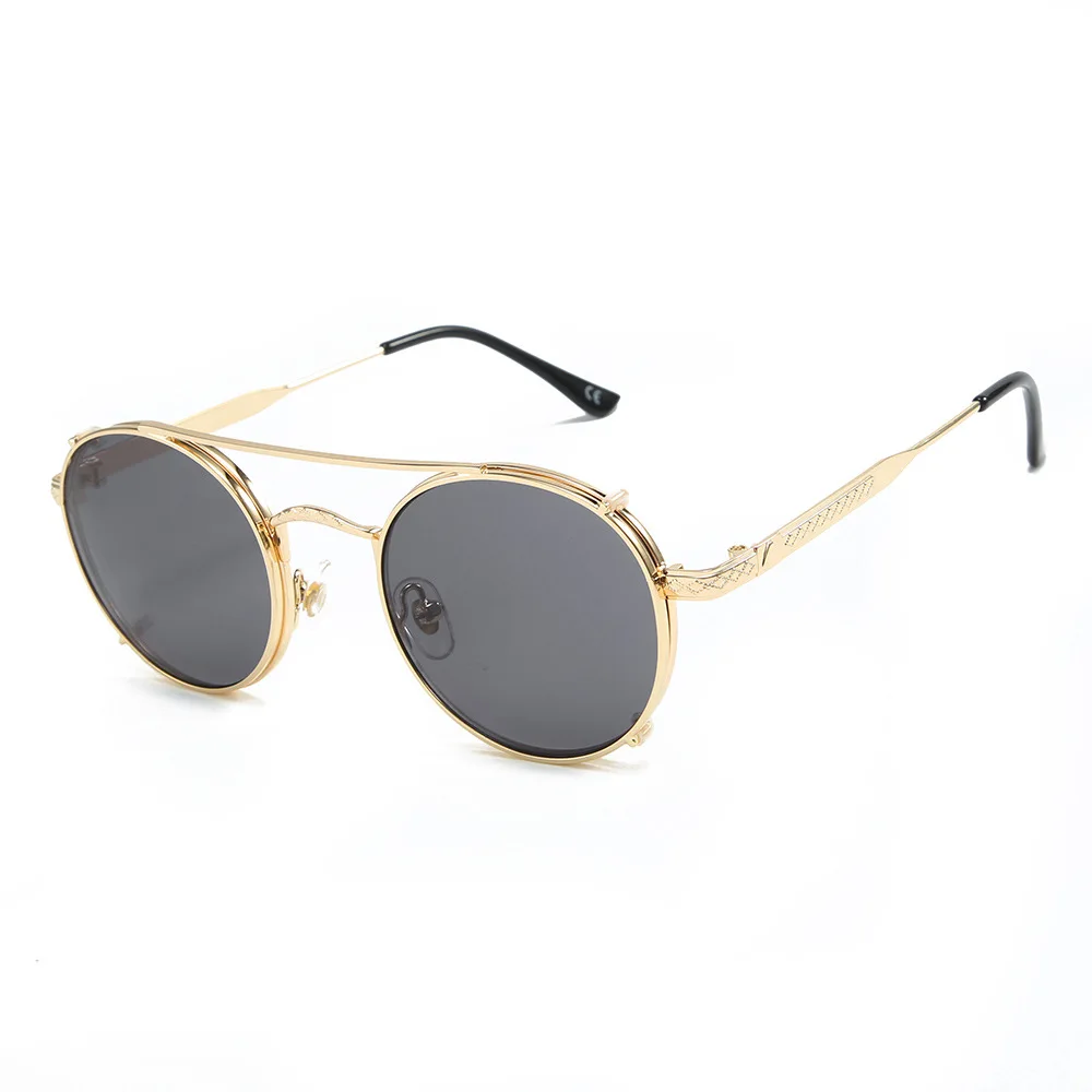 
Classic Gothic Steampunk Sunglasses Luxury Brand Designer High Quality Men and Women Retro Round Metal Frame Sunglasses UV400 