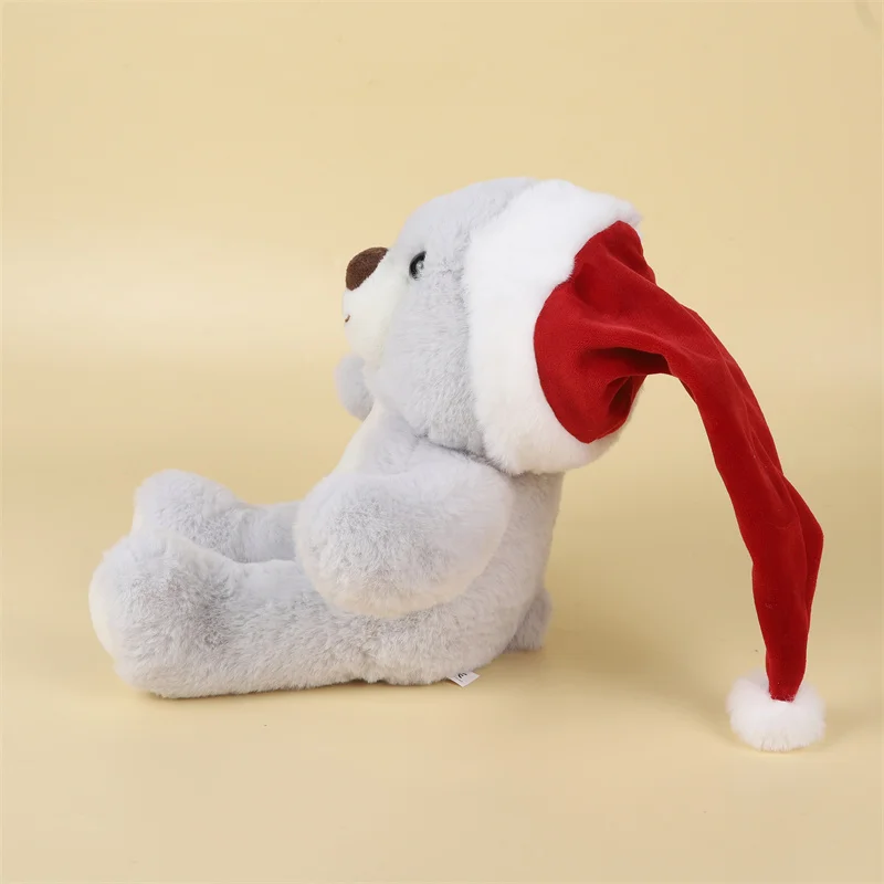 Holiday gift heat transfer logo custom cartoon plush teddy bear toys cute stuffed christmas reindeer doll kids gift