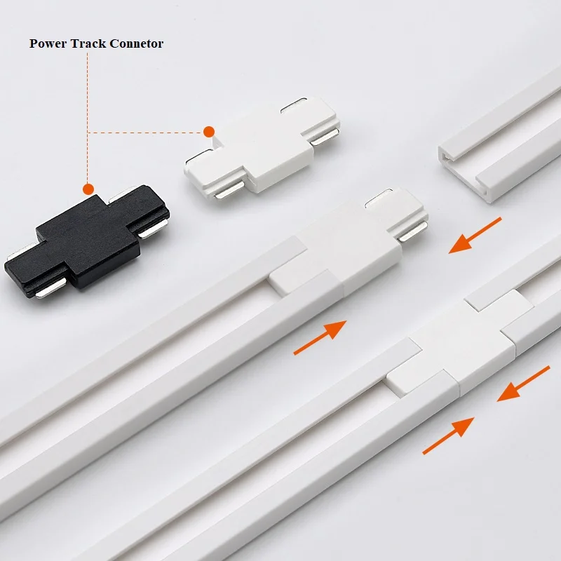DC12V 24V  2 wires Stores Lighting Plug Socket Track Accessories System Goods Shelves Lights Power Led Panel Track Guide Rail