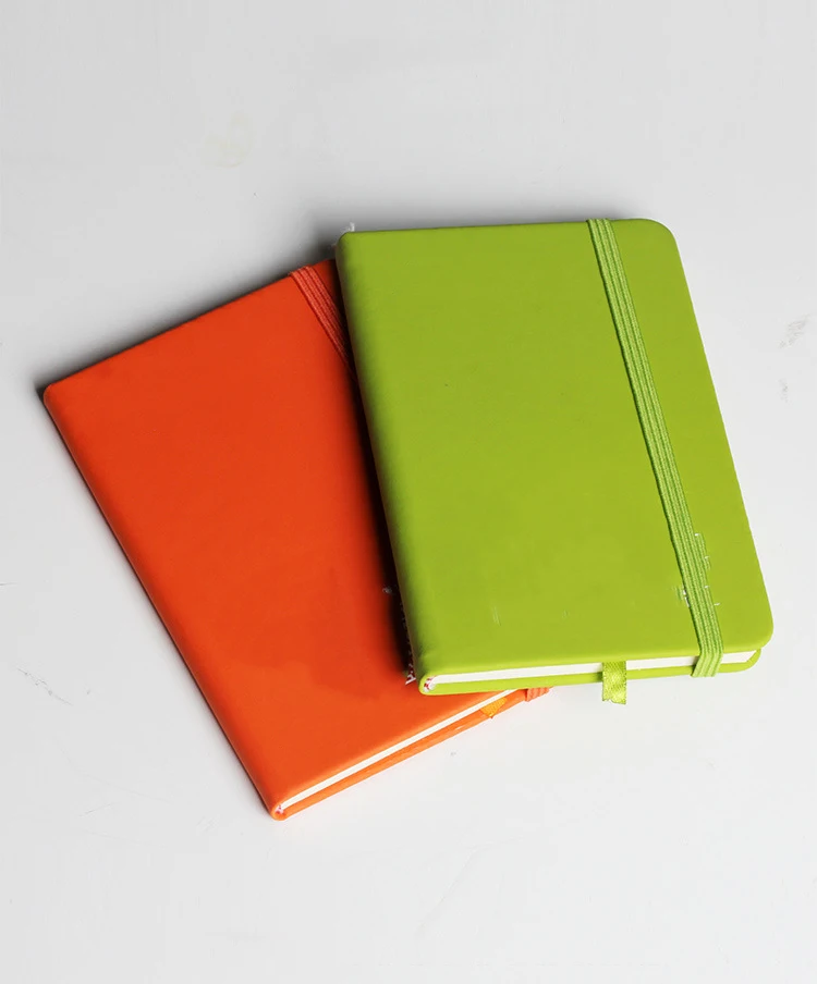 Factory Wholesale Custom Logo Black Journal A5 Lined Notebook School PU Leather Diary Note Book With Elastic Band