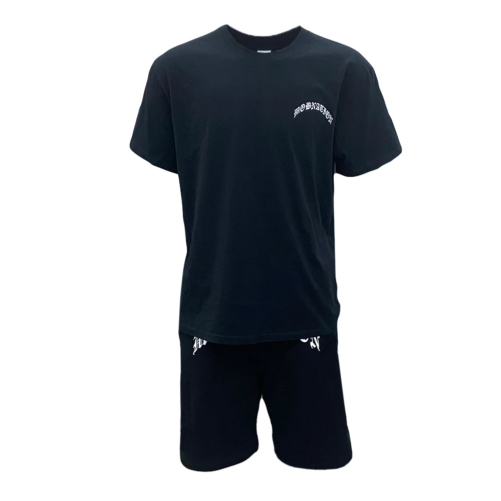 Custom Print Logo Summer Cotton Sport Sweatsuit Men T Shirt And Shorts Set 2 Piece Plain Joggers Sets Casual Short Tracksuit