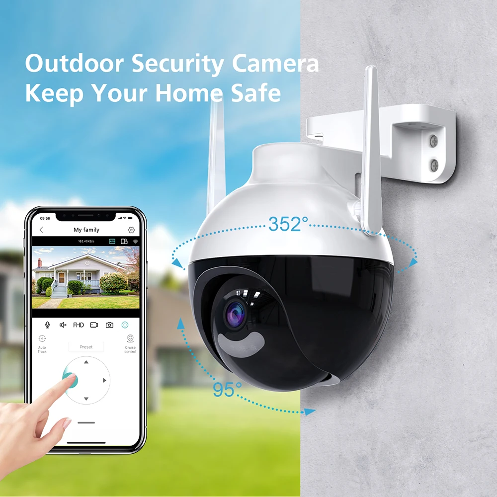 Беспроводная HD 5MP полноцветная камера ночного видения Icsee Robot наружная Ip Wifi Cctv