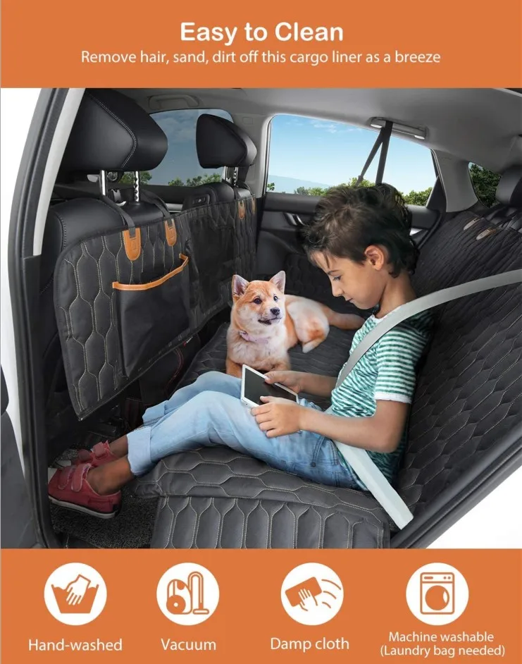 Dog Car Seat Cover Waterproof Pet Dog Travel Mat Mesh Dog Carrier Car Hammock Cushion Protector With Zipper and Pocket
