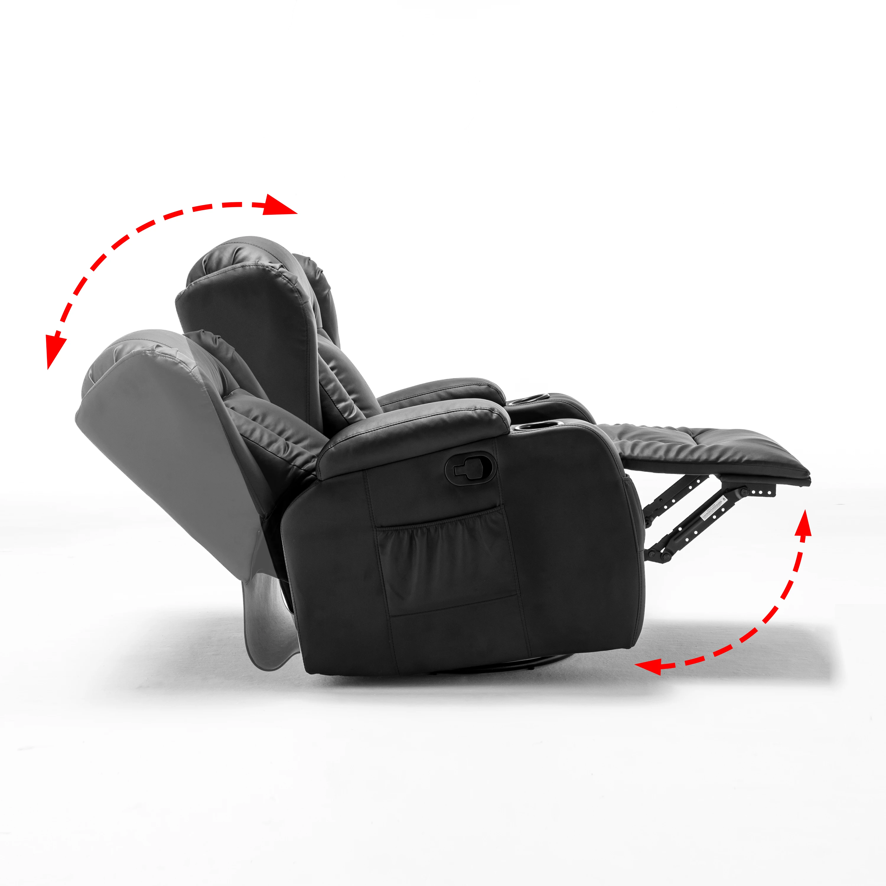 Modern Electric Massage Heating Leather Chair Recliner Sofa Set Fabric Synthetic Upholstery Frame Living Room Furniture