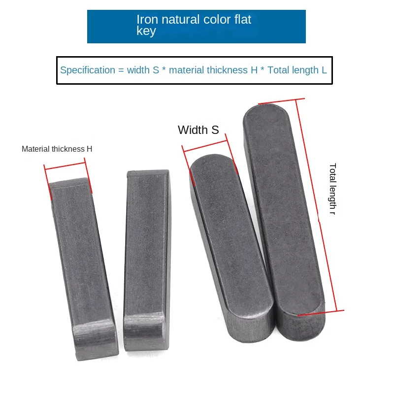 GB1096 A3 Carbon Steel 5681012162 Flat Key Pin Square Keybar Double round Key with Cross Pin Shaft Zinc Material Pin Type a