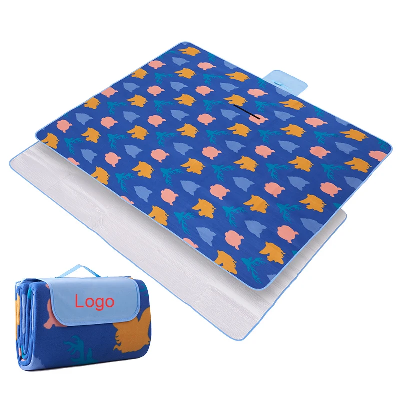 Wholesale Waterproof recycled camping Picnic Beach mat Outdoor Oversized custom picnic blanket