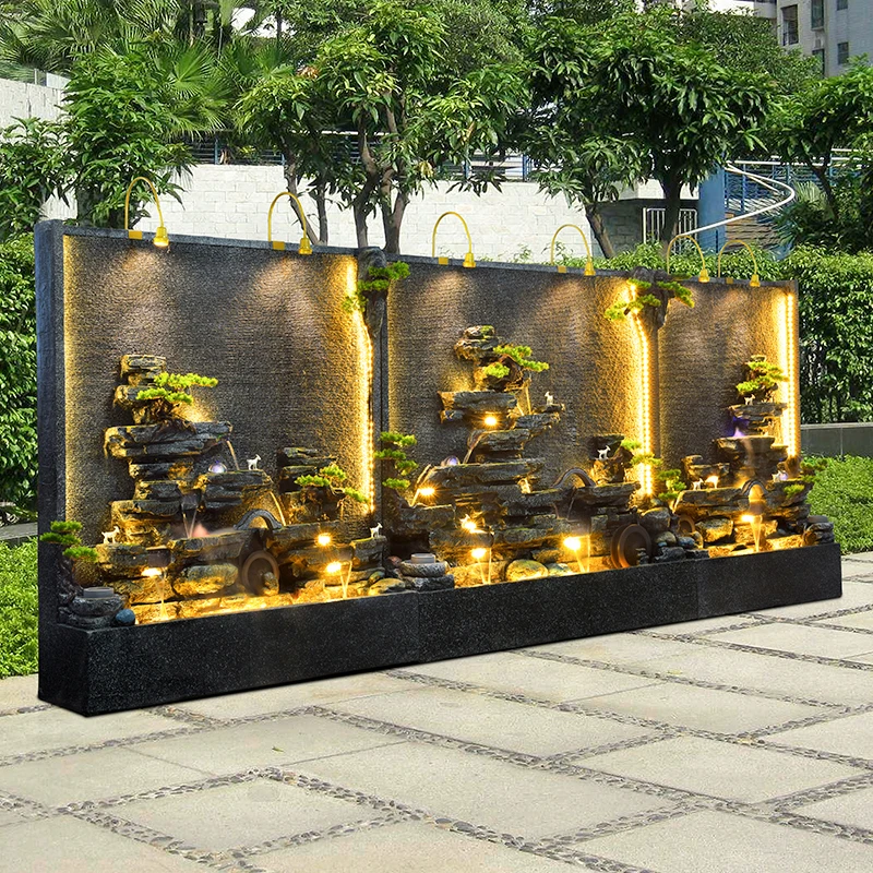 Large Outdoor Decorative Customized Nature Stone Water Marble Wall Fountains for Sale