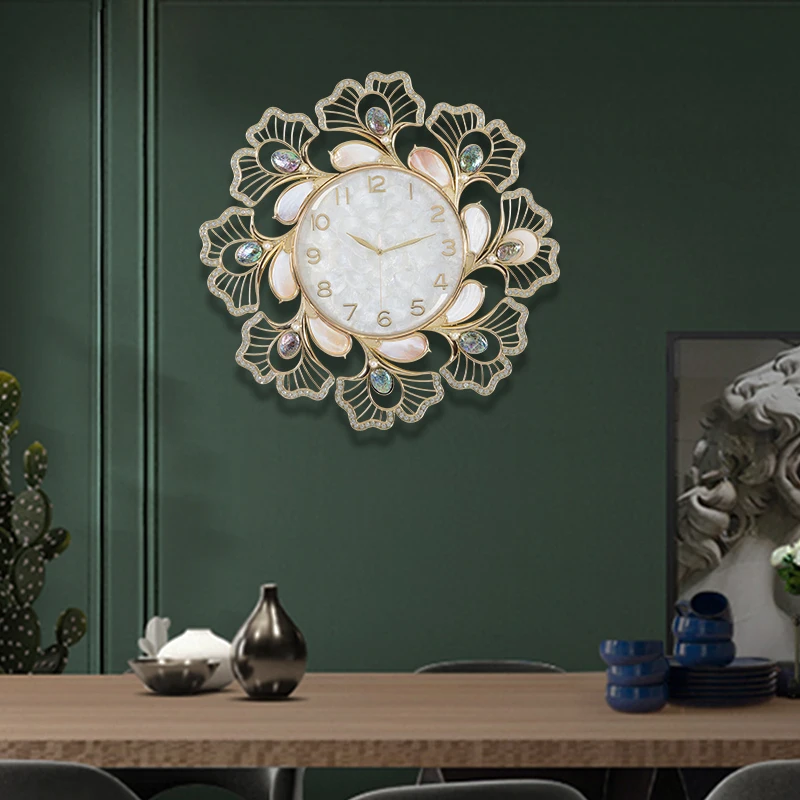 0072W Popular Decorative Clock Wholesale Three-Dimensional Clock Face Art Modern Light Luxury Metal Wall Watch Clock