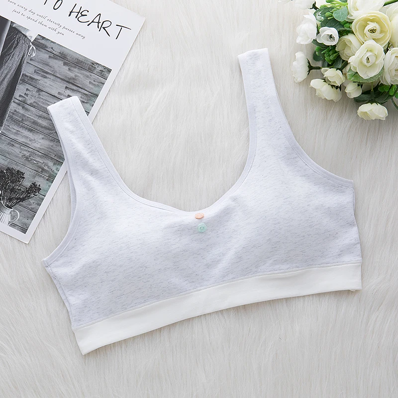 Fashion style elastic vest teen small girls in sweet girl tube top bra solid color  girls bra