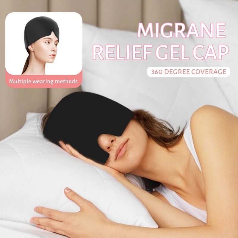 360 Degree Coverage Instant Migraine Relief 280g Single Layer Hot Cold Therapy Headache Relief Gel Cap for Migraine