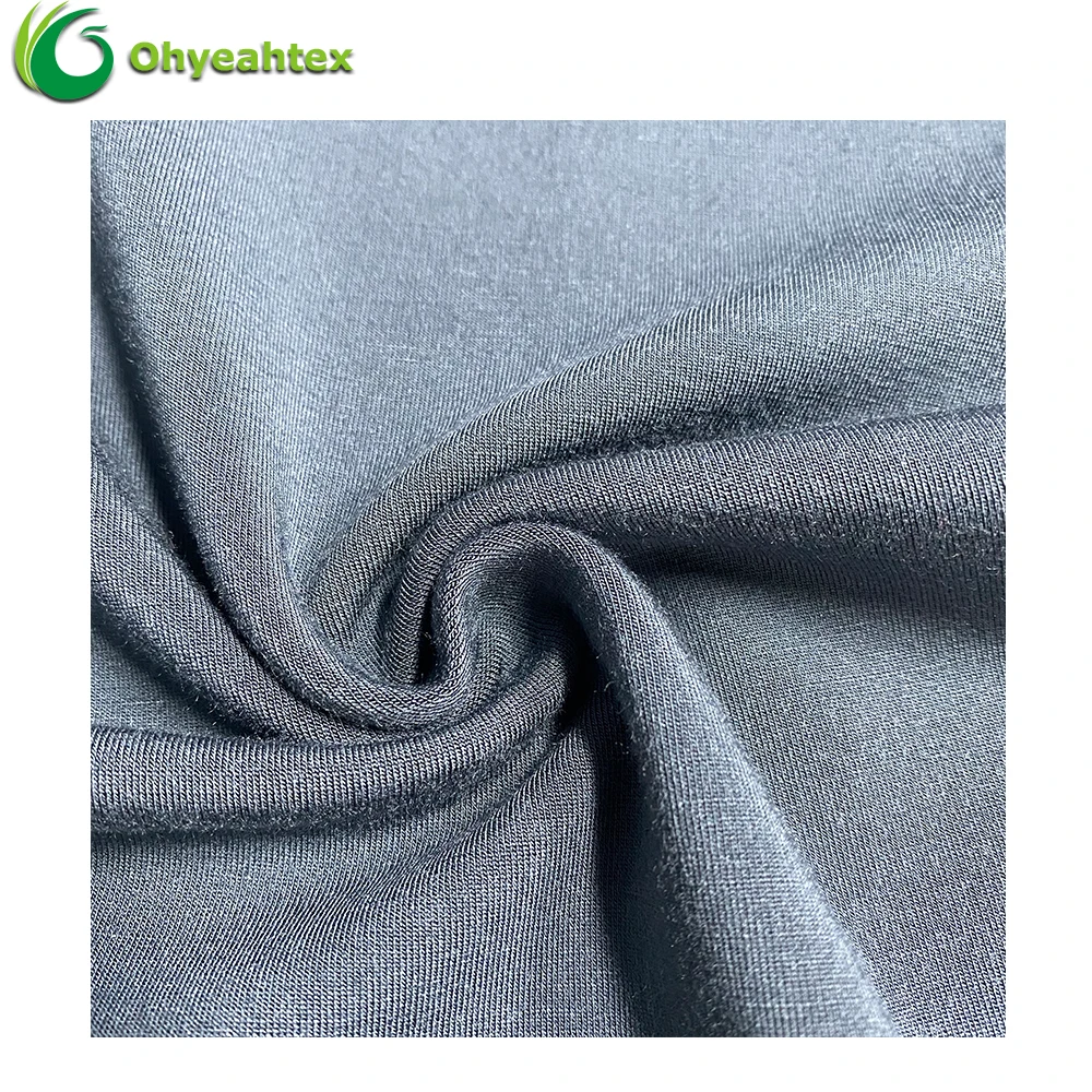 Bamboo Spandex Stock Fabric 220Gsm Storm Color 95 Bamboo 5  Spandex Super Soft Textile Bamboo Fabric