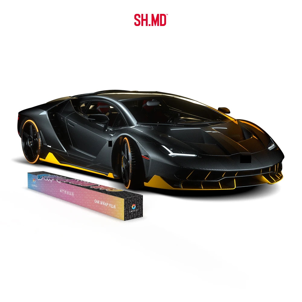 Самоклеящиеся ТПУ наклейки с нанопокрытием из черного углеродного волокна