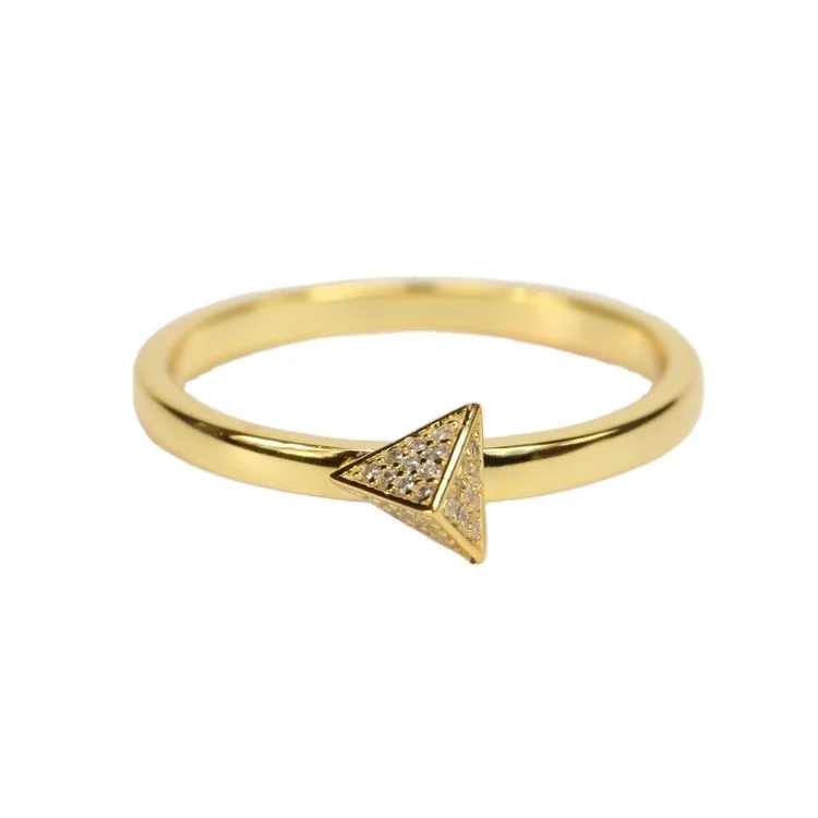 Hot Selling Products Youthful Gold Plated Ring White Fine Moissanite Ring Women Marry Promise Ring