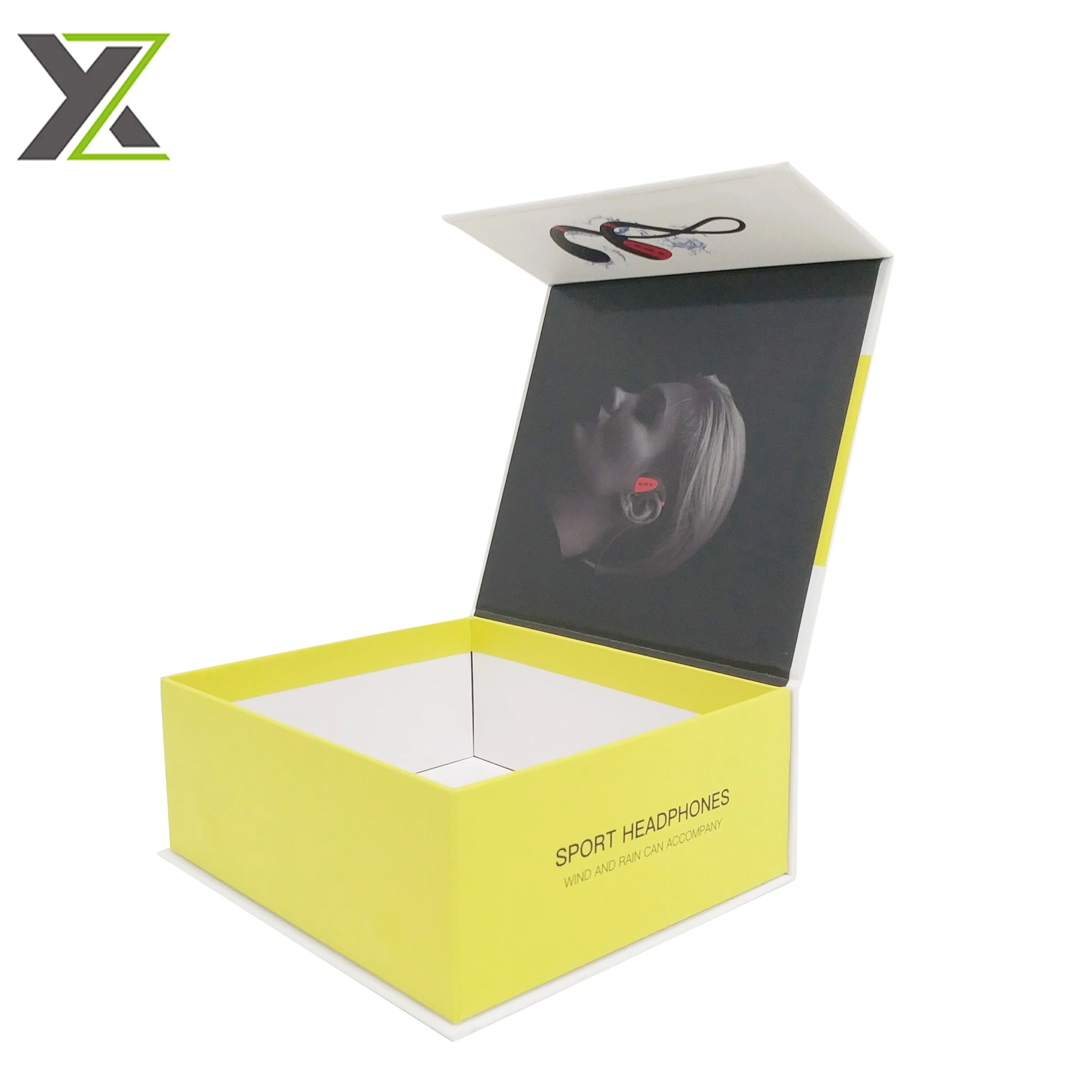 Custom printed headset sport headphones magnet closure cardboard gift boxes
